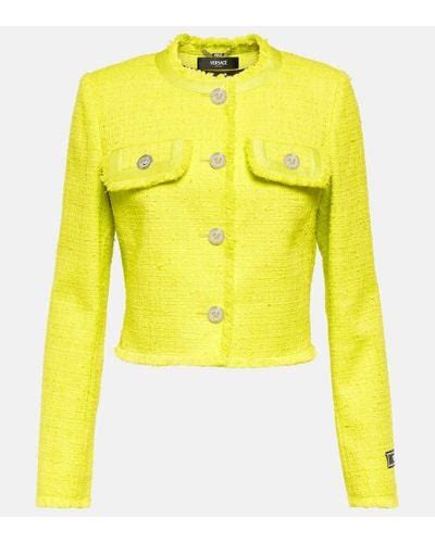 versace chain mail yellow runway coat|Versace coats for women.